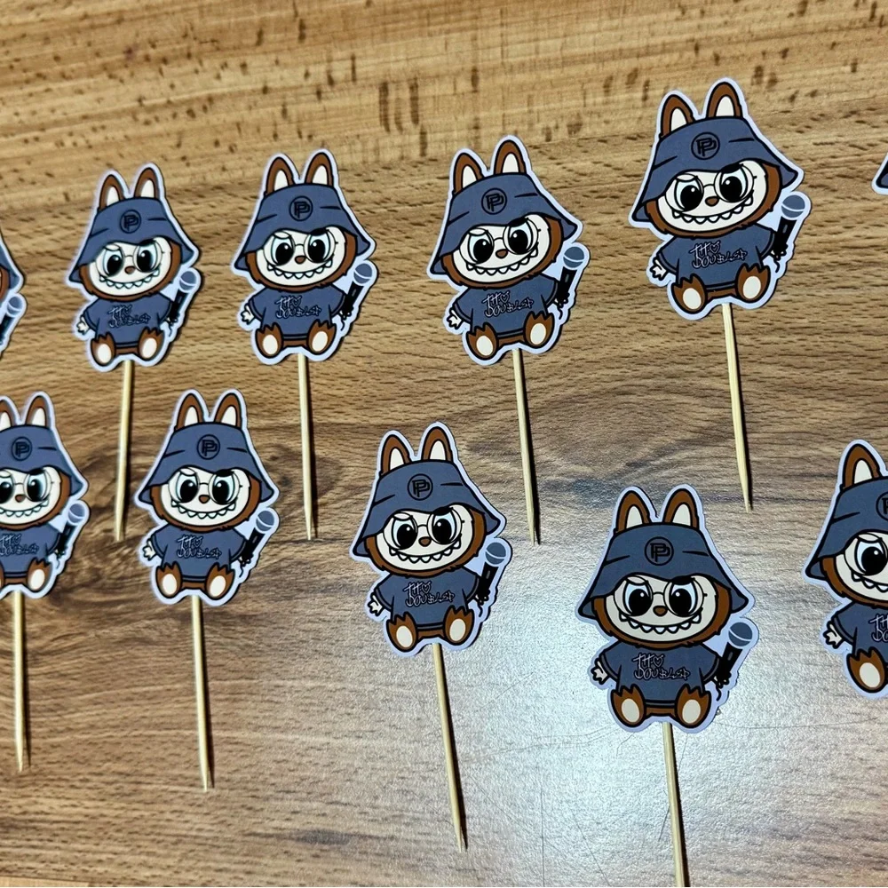 Tito double p labubu themed Cupcake Toppers